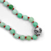 Chrysoprase and silver skull bracelet