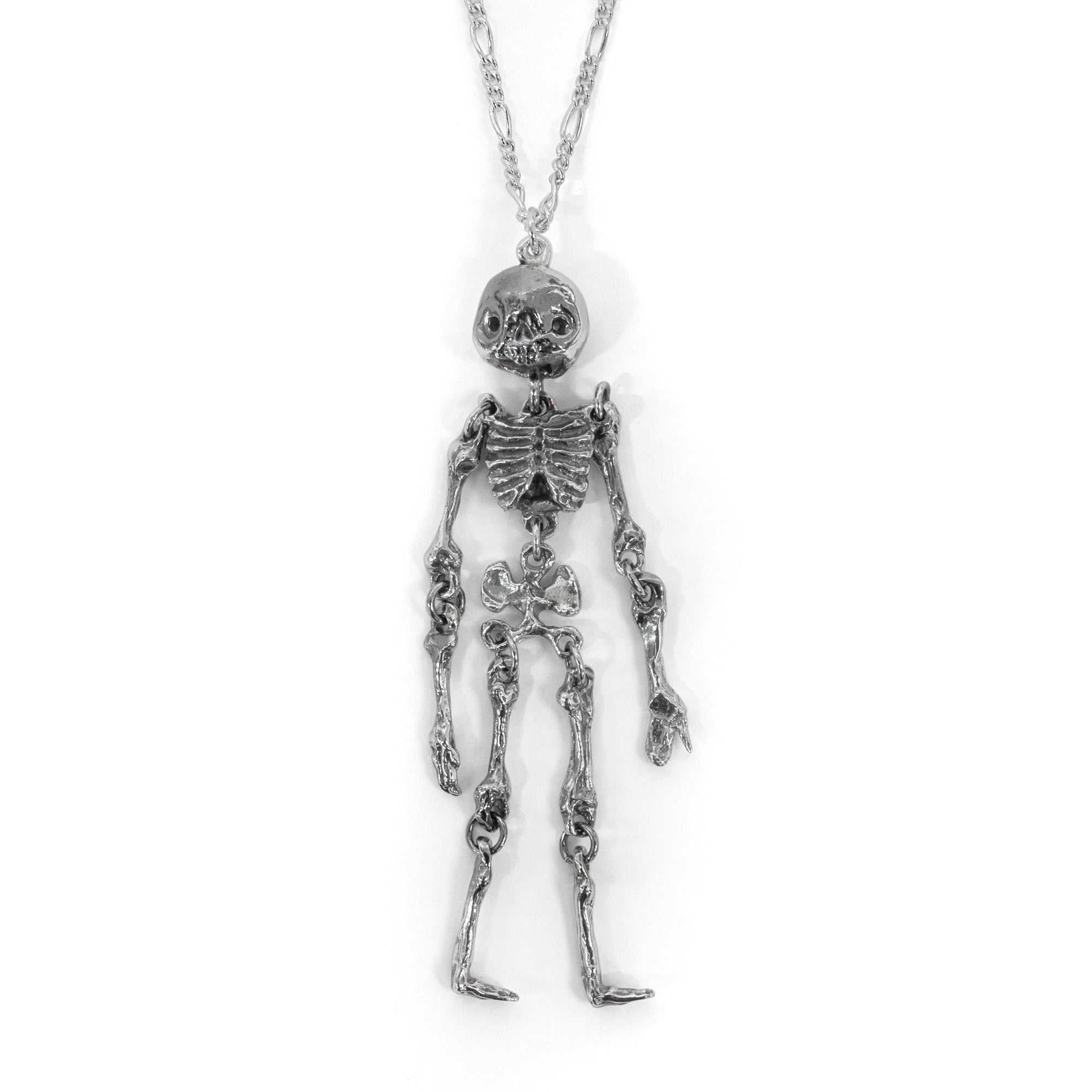 Articulated Silver Skeleton Necklace