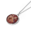 Blush-red jasper dog cameo necklace